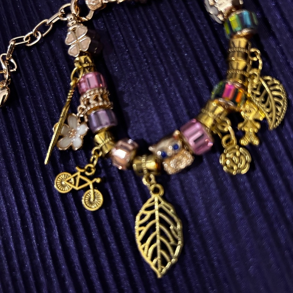 Gold and Multicolor Charm Bracelet